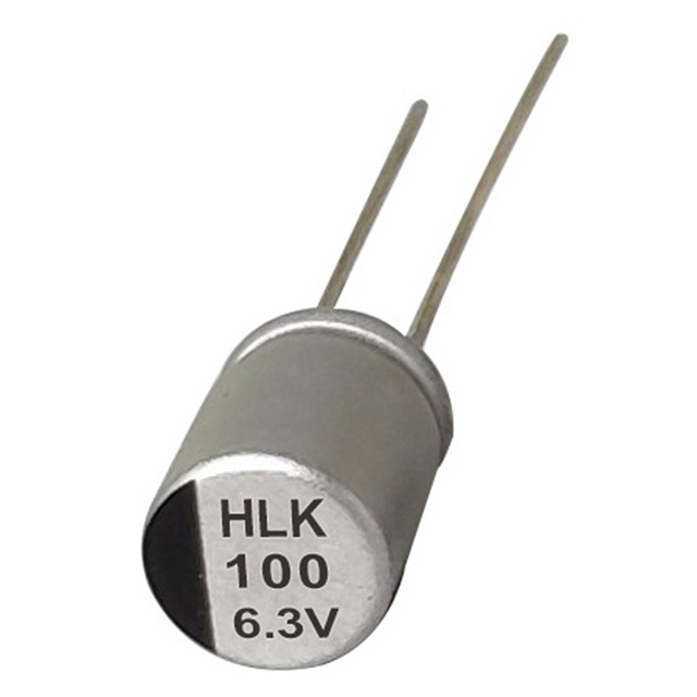 HLK 120 درجة مئوية درجة حرارة عالية ، انخفاض ESR المكثف المنحل بالكهرباء من البوليمر الشعاعي ESR